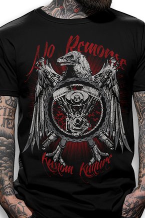 01 camiseta preta v twin cam aguia kustom kuture no remorse