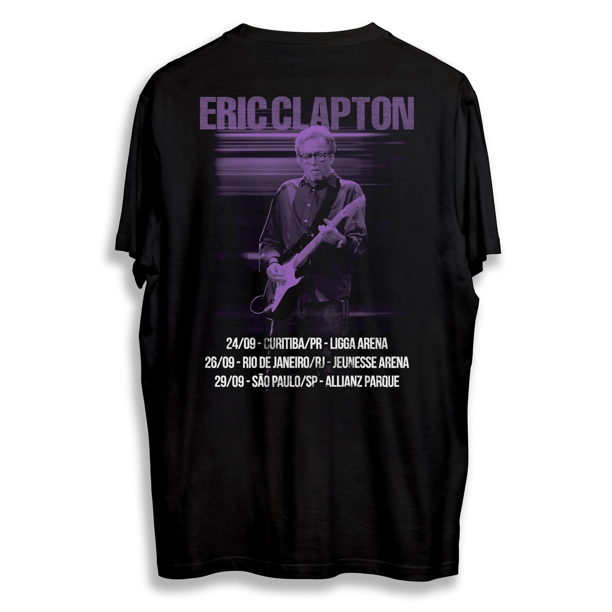 Camiseta Eric Clapton 60 Yaers Of Career Brazilian Tour 2024 Rock